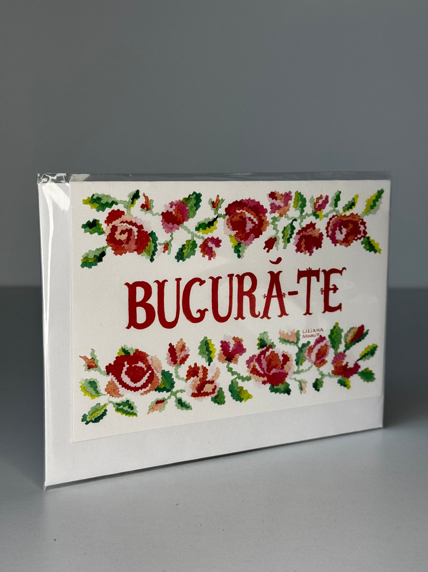 Felicitare ilustrată pentru momente speciale cu mesaj: „Bucură-te”