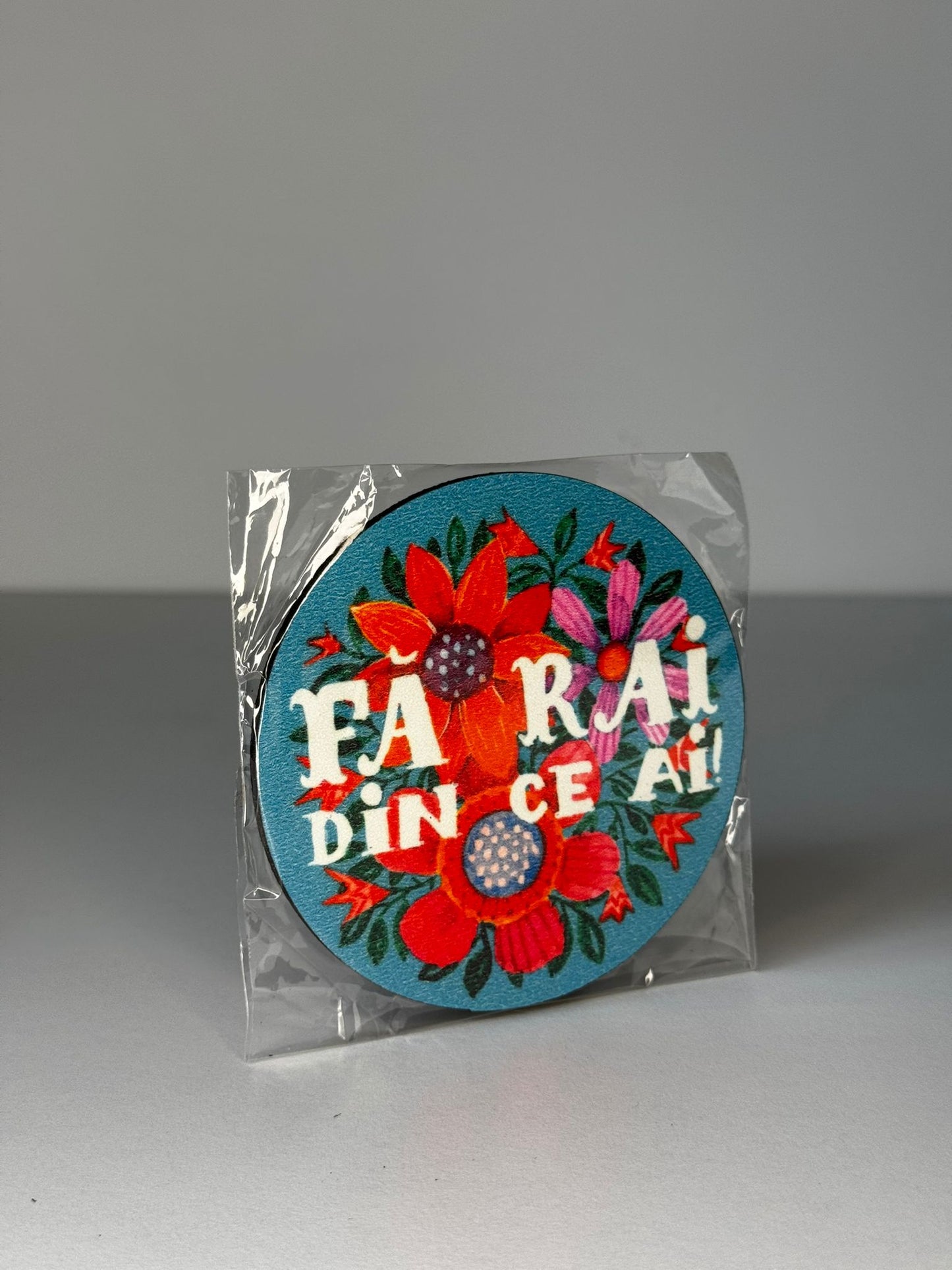 Suport de pahar cu mesaj: „Fă Rai din ce ai”