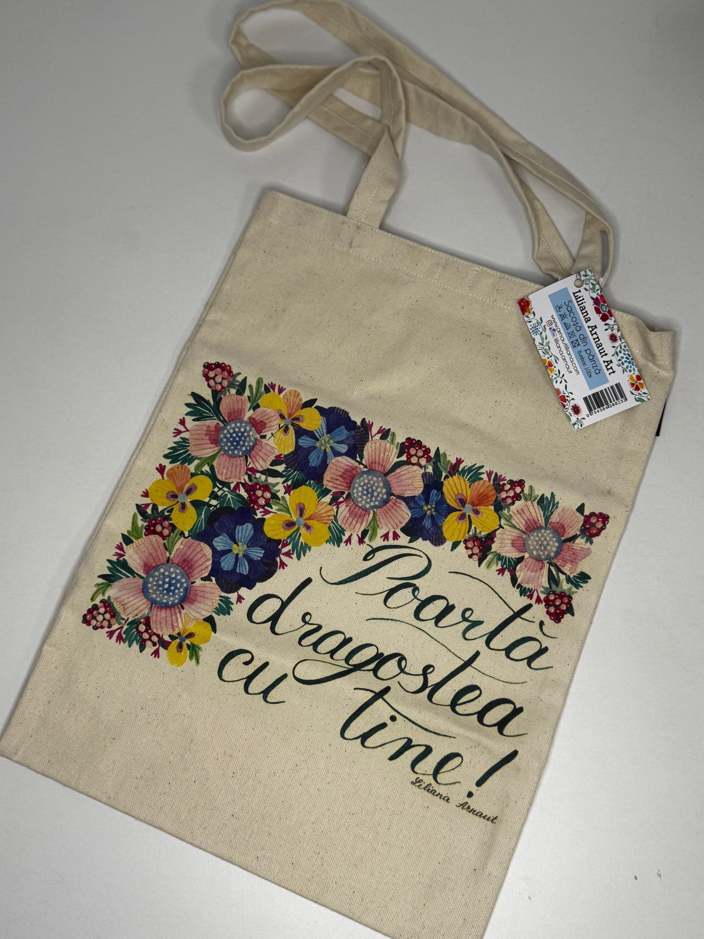 Traistă din bumbac „Poartă dragostea cu tine”