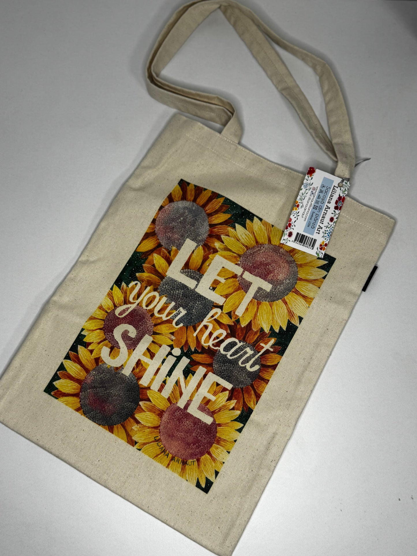 Traistă din bumbac „Let your heart shine”