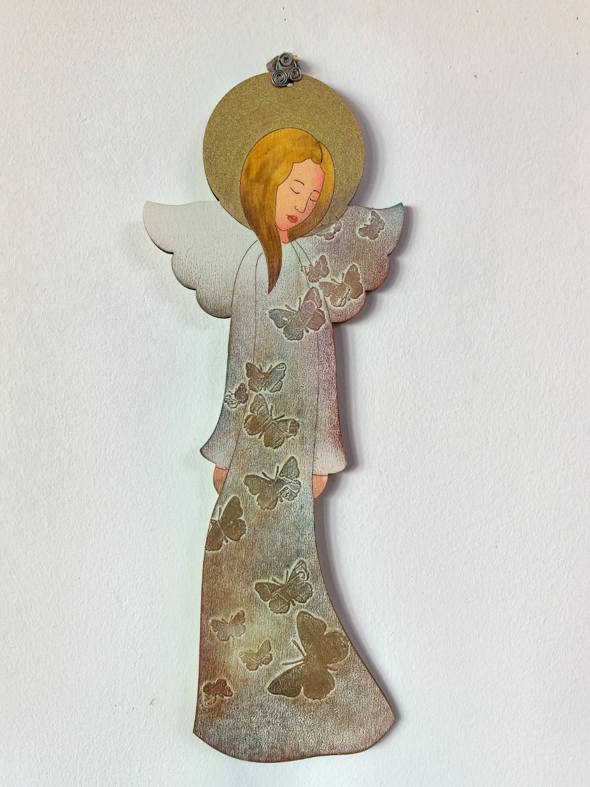 Decorațiune înger alb model fluturi