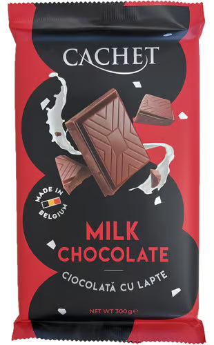 Ciocolată Cachet lapte, 300 g, produsă în Belgia