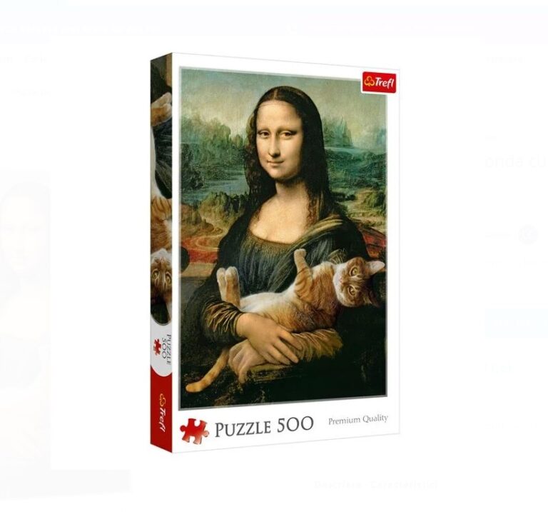 Puzzle Mona Lisa cu pisică - 500 de piese, Trefl