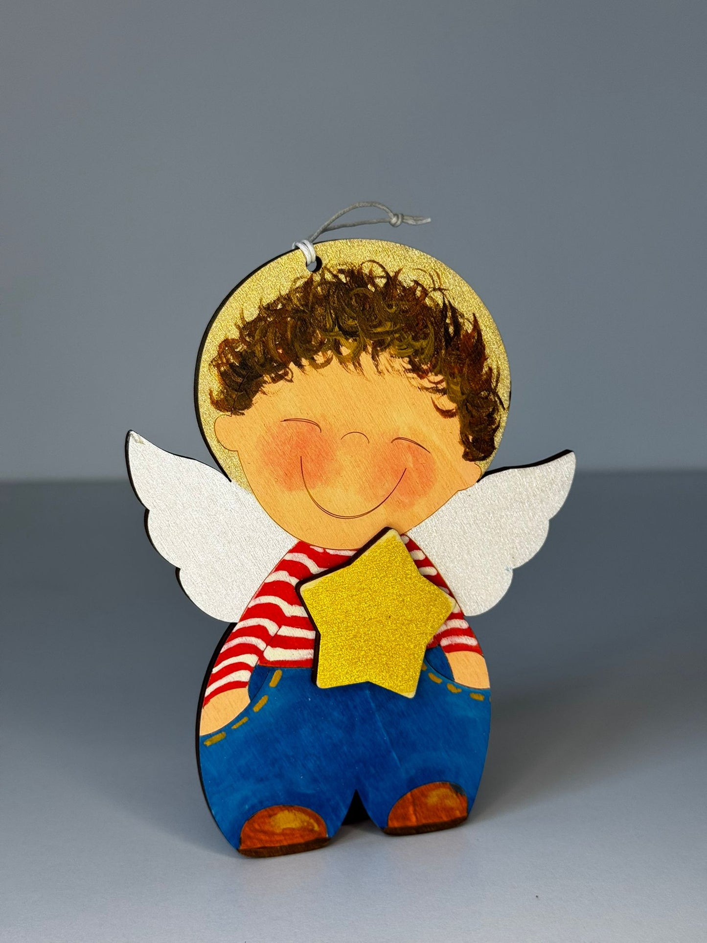 Decorațiune pom înger cu stea. Produs handmade