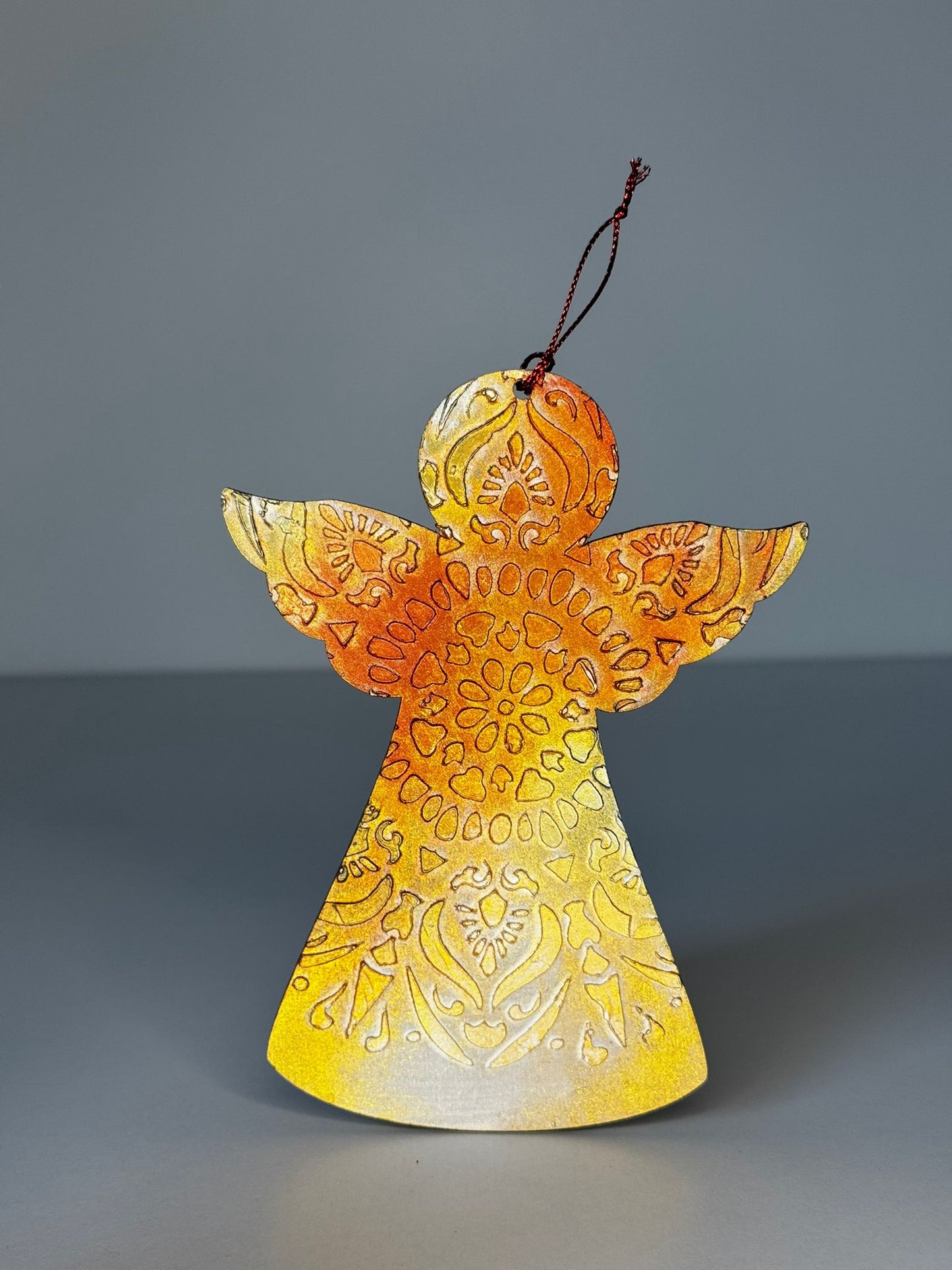Decorațiune pom înger texturat nuanțe solare