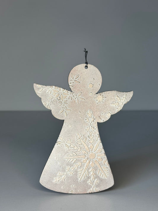 Decorațiune pom înger texturat model fulgi de zăpadă