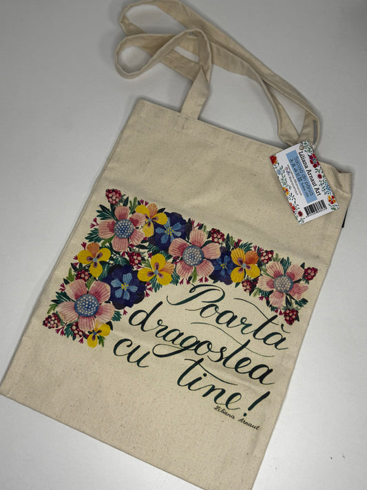 Traistă din bumbac „Poartă dragostea cu tine”