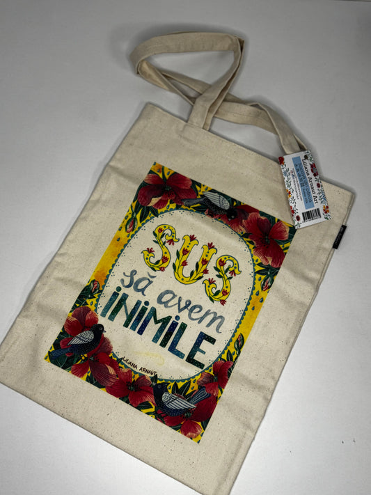 Traistă din bumbac „Sus să avem inimile”