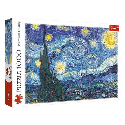 Puzzle Vincent van Gogh - „Noaptea înstelată” - 1000 de piese, Trefl